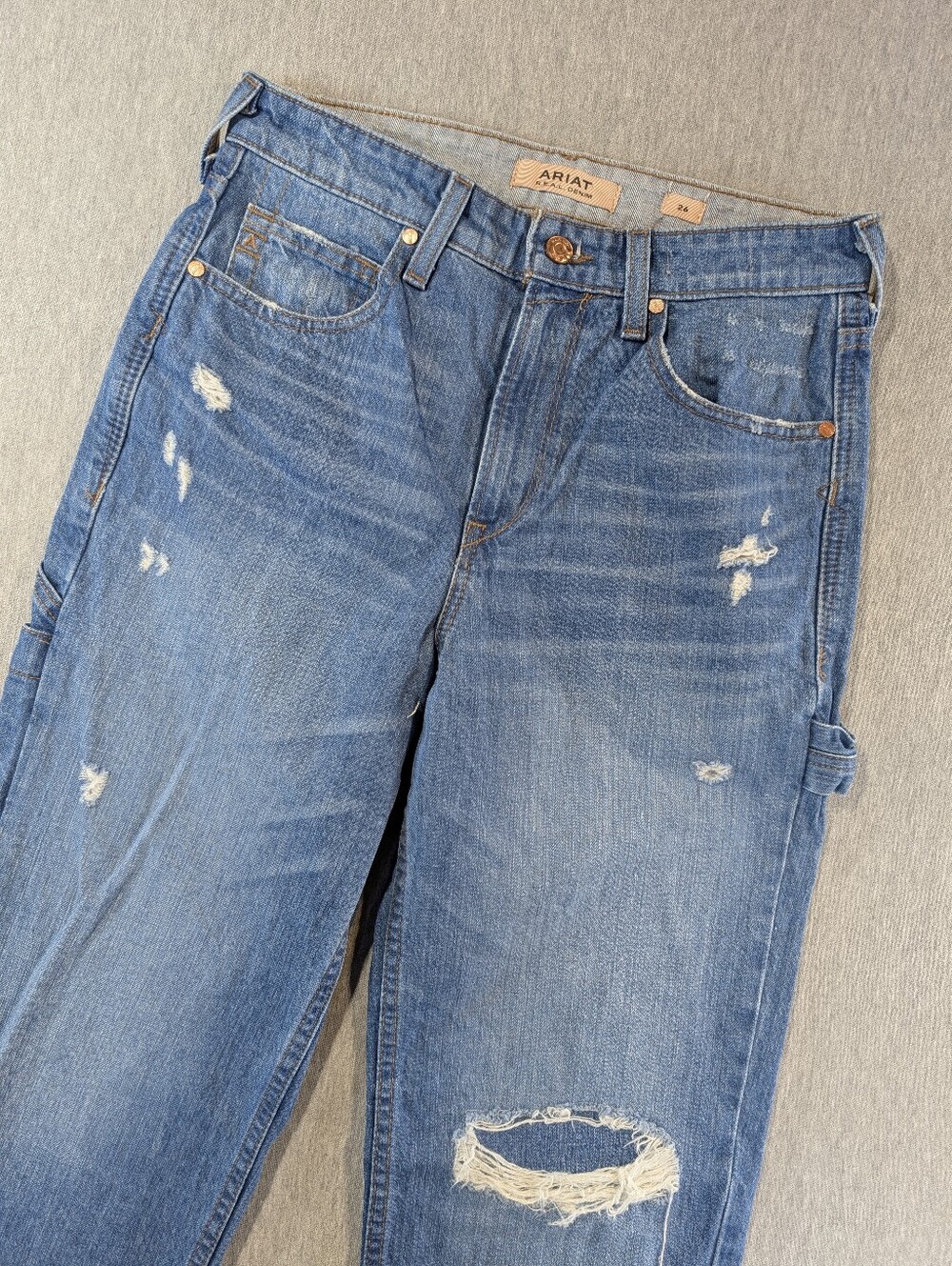 Ariat Ultra High Rise Tomboy Carpenter Straight Jeans Women's 26 Blue